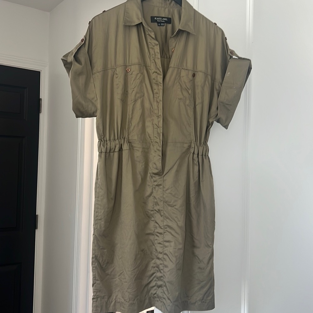 BLACK LABEL PAUL SMITH ARMY GREEN SAFARI DRESS 44